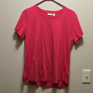 LOGO by Lori Goldstein Vibrant Pink Short Sleeve Tee